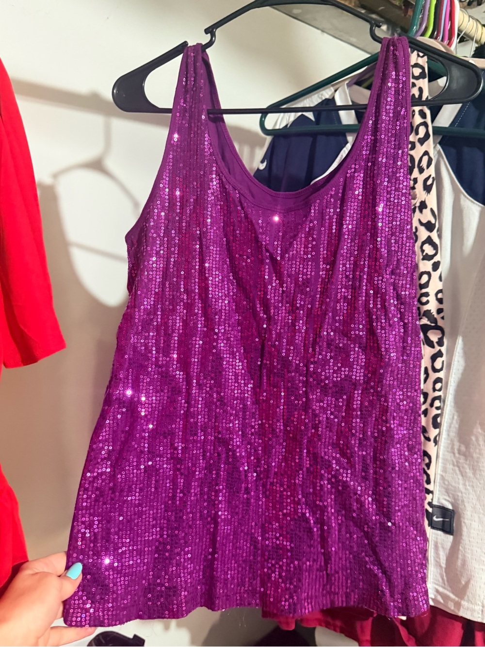 Lane Bryant Purple Sequin Tank Top